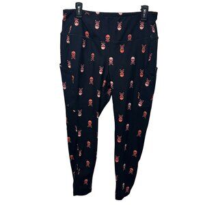 Torrid Black Skull Print High-Waisted Leggings With Side Pockets 2x